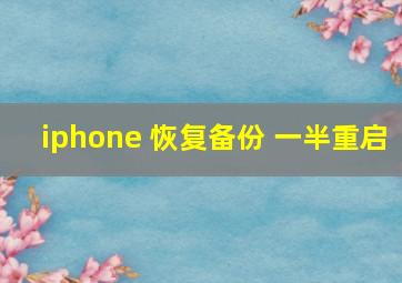 iphone 恢复备份 一半重启